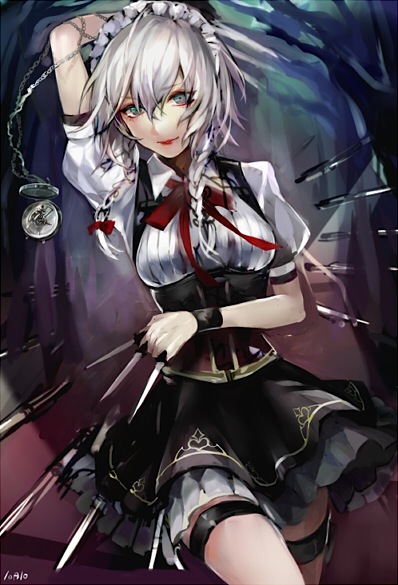 1girl, alternate_costume, arm_up, artist_name, bow, braid, female_focus, hair_bow