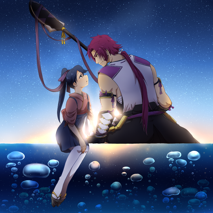 10s, 1boy, 1girl, black_eyes, black_hair, blue_eyes, brown_eyes, brown_hair