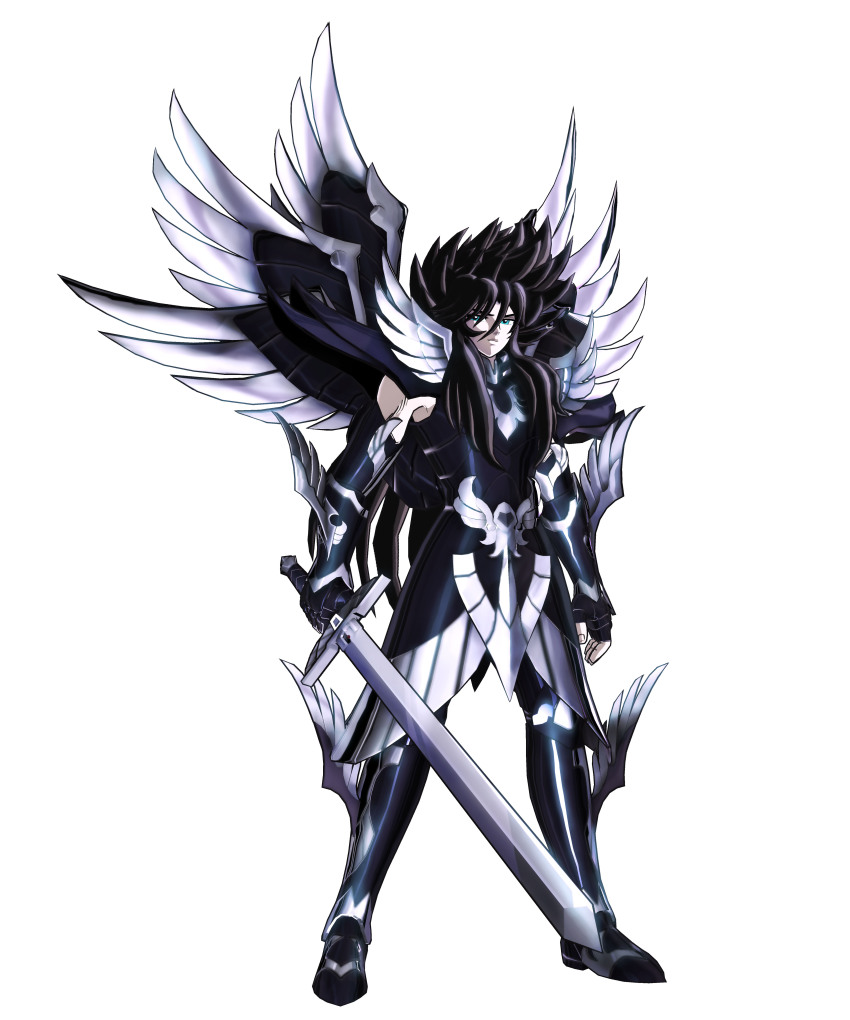 1boy, absurdres, armor, black_hair, full_armor, hades_(saint_seiya), highres, long_hair