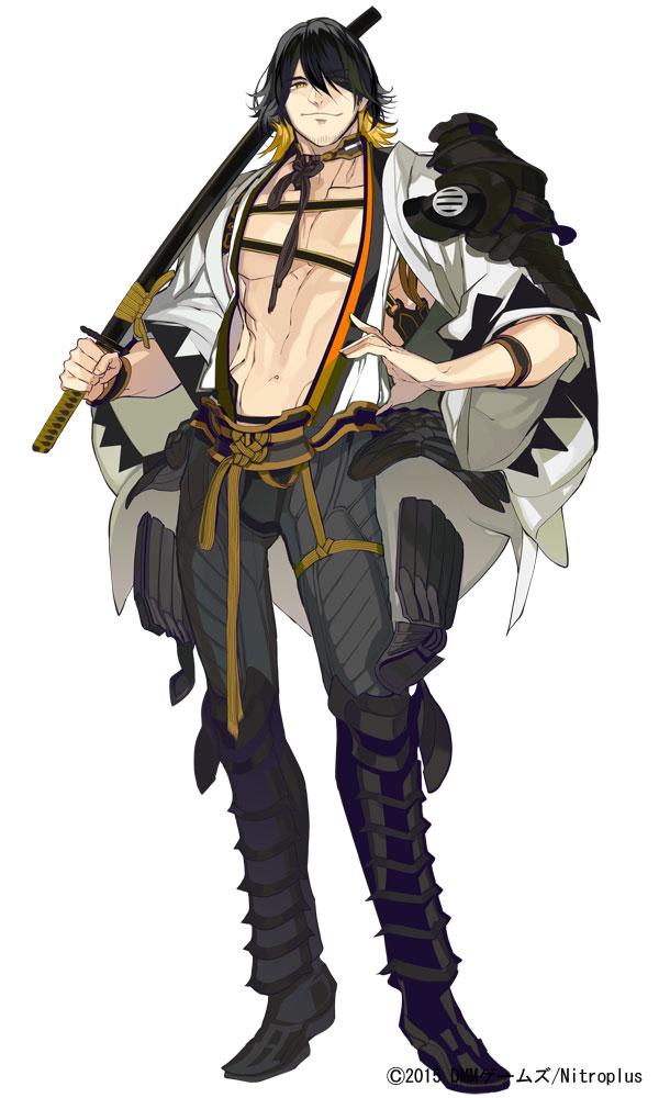 10s, 1boy, arai_teruko, black_hair, blonde_hair, company_name, dated, facial_hair