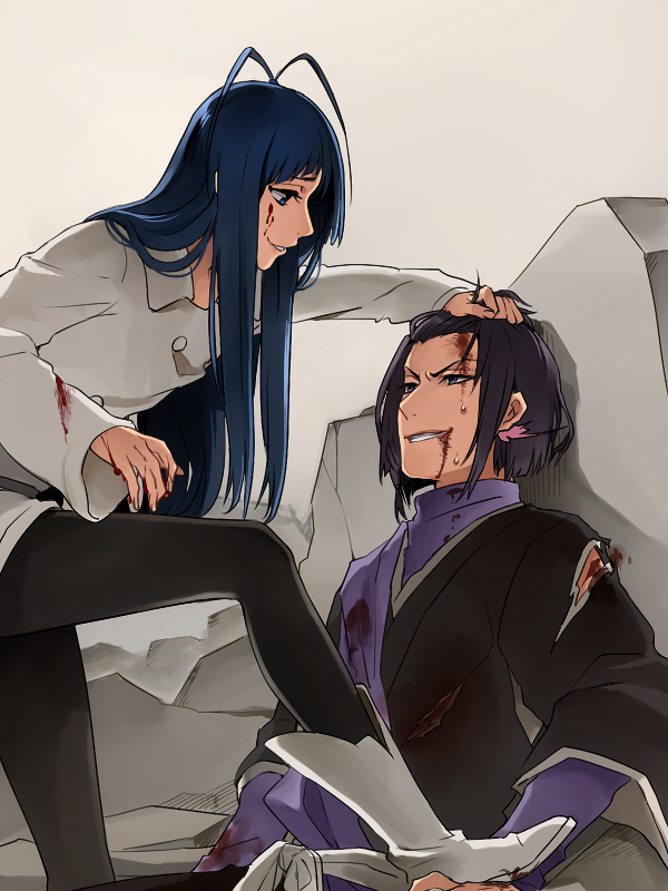 2boys, androgynous, antenna_hair, apg0w0, ayasegawa_yumichika, bad_id, bad_twitter_id, black_hair