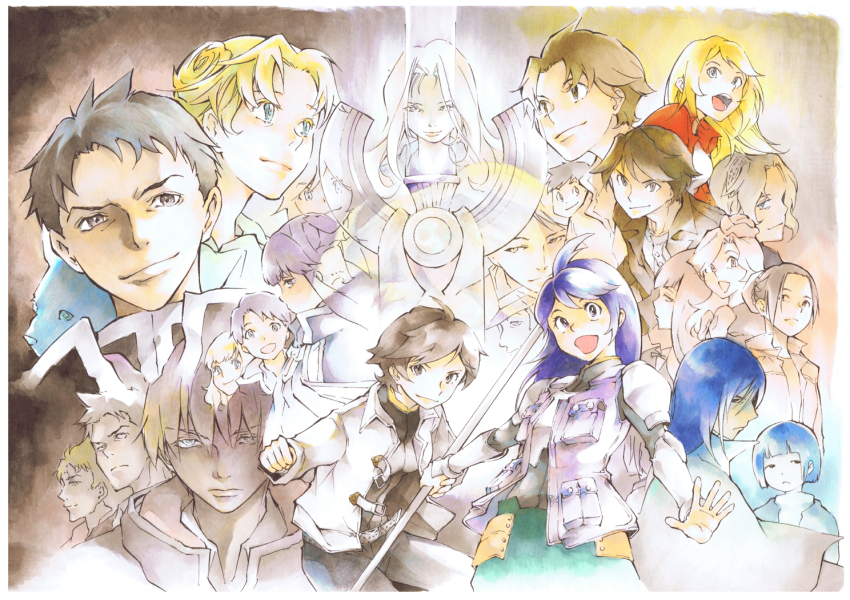 6+boys, 6+girls, bad_id, bad_pixiv_id, beigett_buckingham, biv_haggar, black_hair, blonde_hair