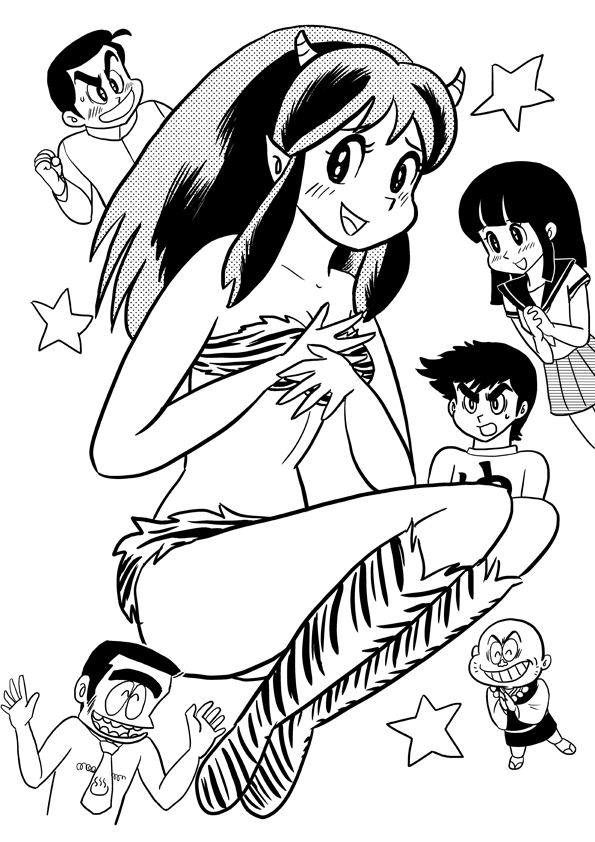 2girls, 4boys, angry, animal_print, bikini, blush, boots, clenched_hand