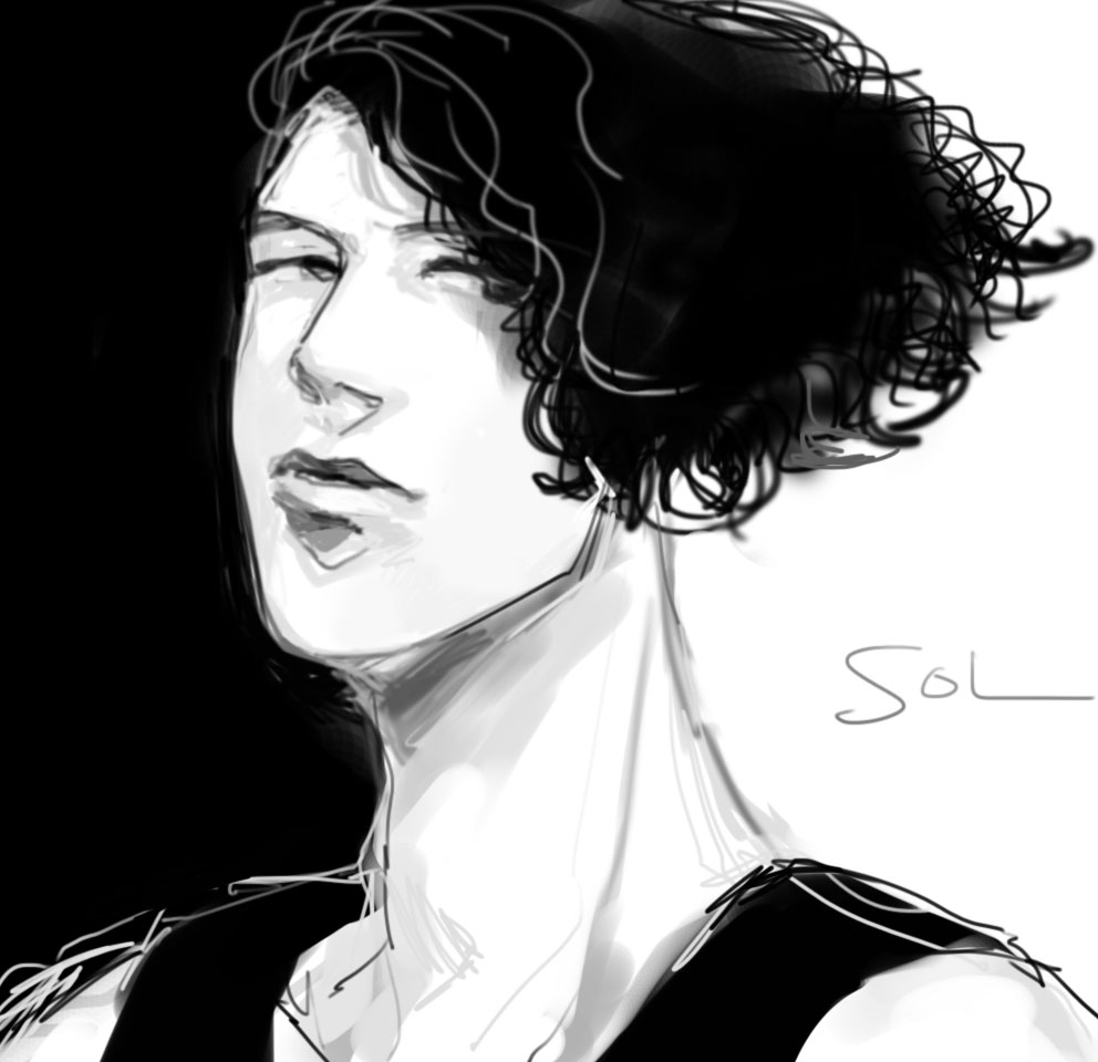 1boy, bigbang, character_name, k-pop, male_focus, monochrome, solo, taeyang