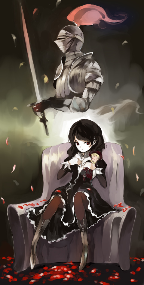 black_hair, goth_fashion, gothic_lolita, knight, lolita_fashion, medieval, mo, original