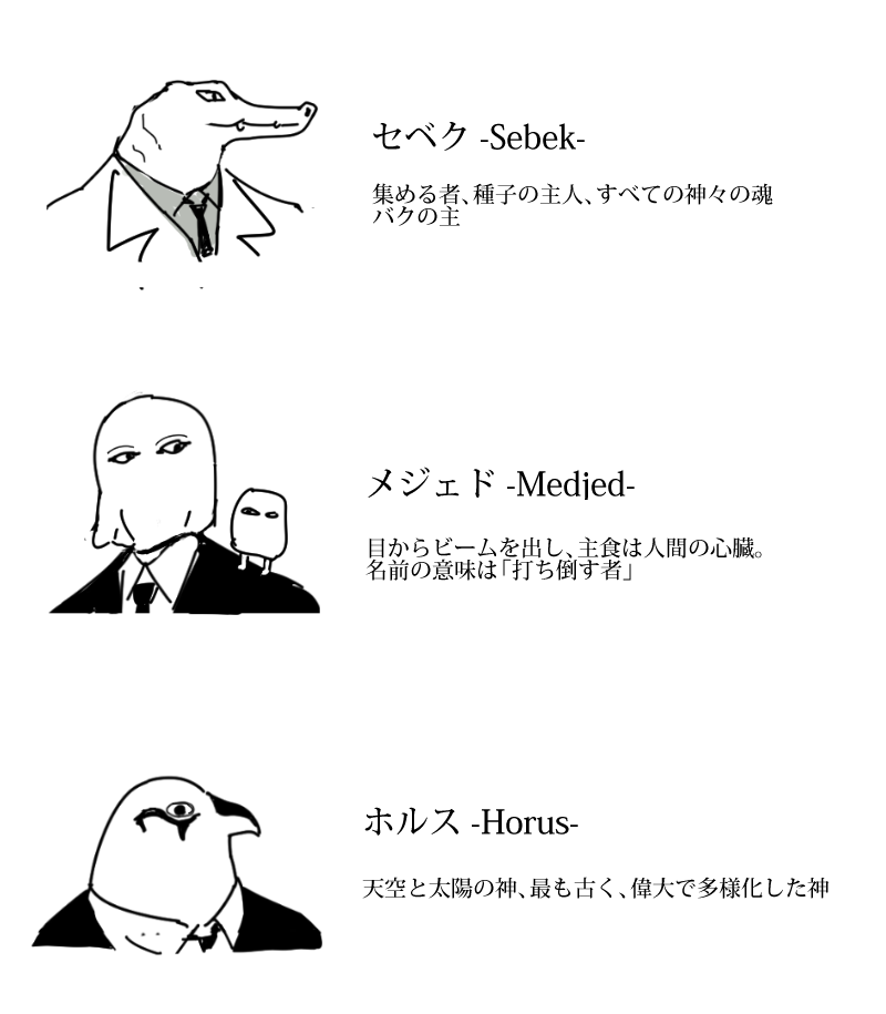 bird, character_name, crocodile, crocodilian, egyptian_mythology, fate_(series), formal_clothes, greyscale