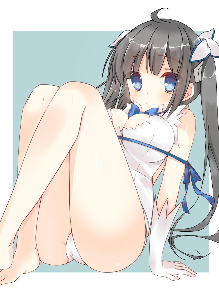 10s, 1girl, arm_ribbon, black_hair, blue_eyes, breasts, cleavage, dress