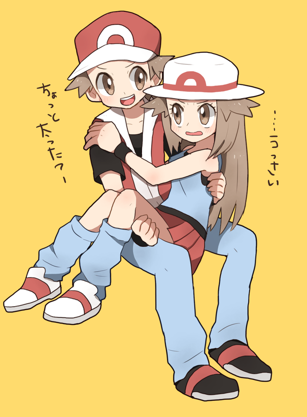 00s, 1boy, 1girl, ako_(ako0905), green_(pokemon), hat, nintendo, pokemon