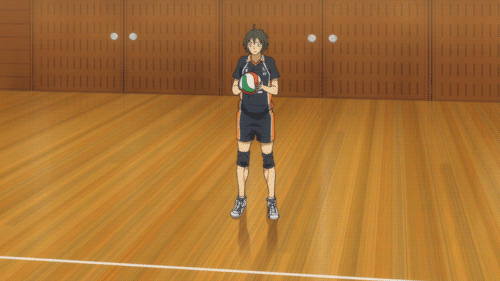 10s, 1boy, animated, animated_gif, brown_hair, failure, haikyuu!!, lowres
