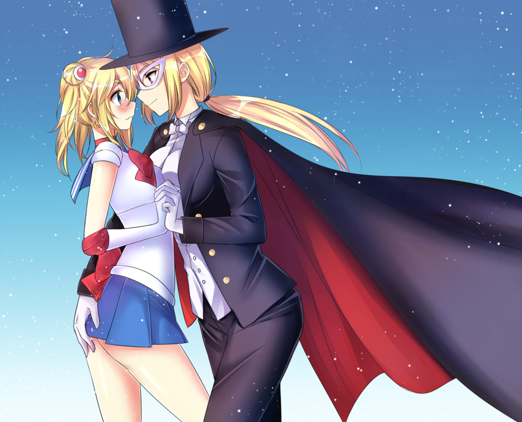2girls, ass, asymmetrical_docking, bare_legs, bishoujo_senshi_sailor_moon, blonde_hair, blue_eyes, blue_sailor_collar