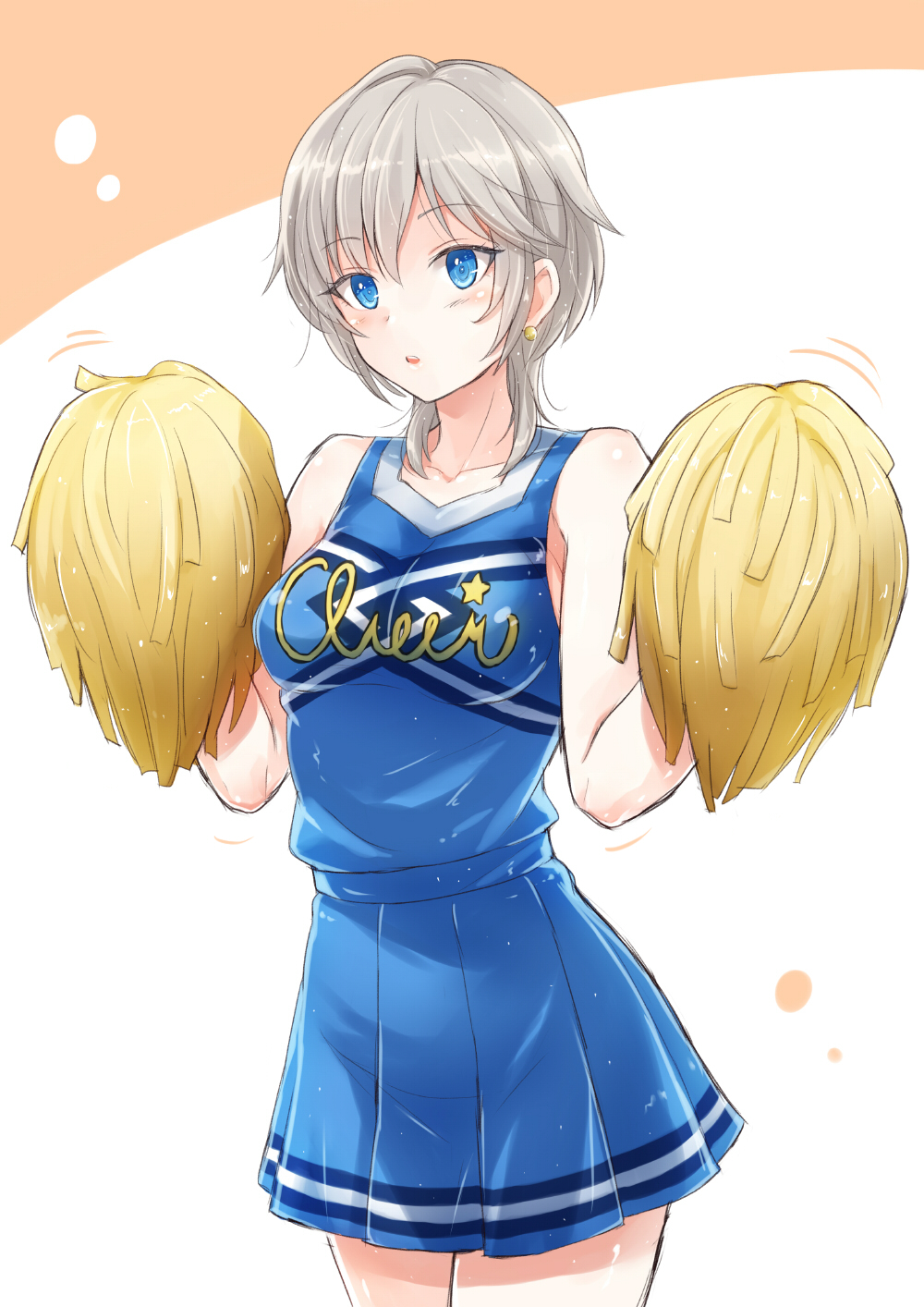10s, 1girl, anastasia_(idolmaster), blue_eyes, cheerleader, female_focus, highres, idolmaster