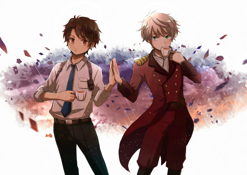 10s, 2boys, aldnoah.zero, bad_id, bad_pixiv_id, beartoris, blonde_hair, brown_eyes