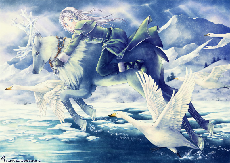 1girl, animal, bird, black_boots, black_pantyhose, blue_eyes, boots, cloud