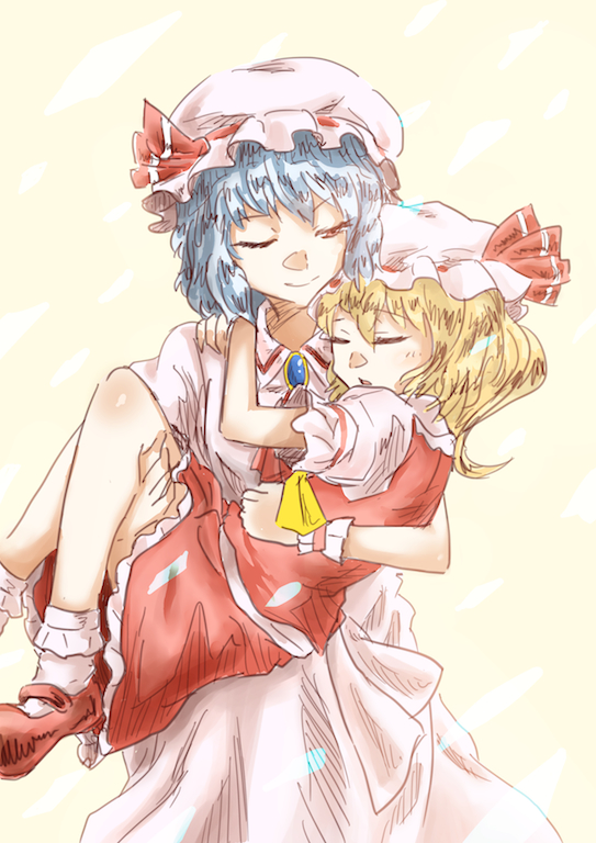 2girls, ankle_socks, ascot, bad_id, bad_pixiv_id, blonde_hair, blue_hair, brooch