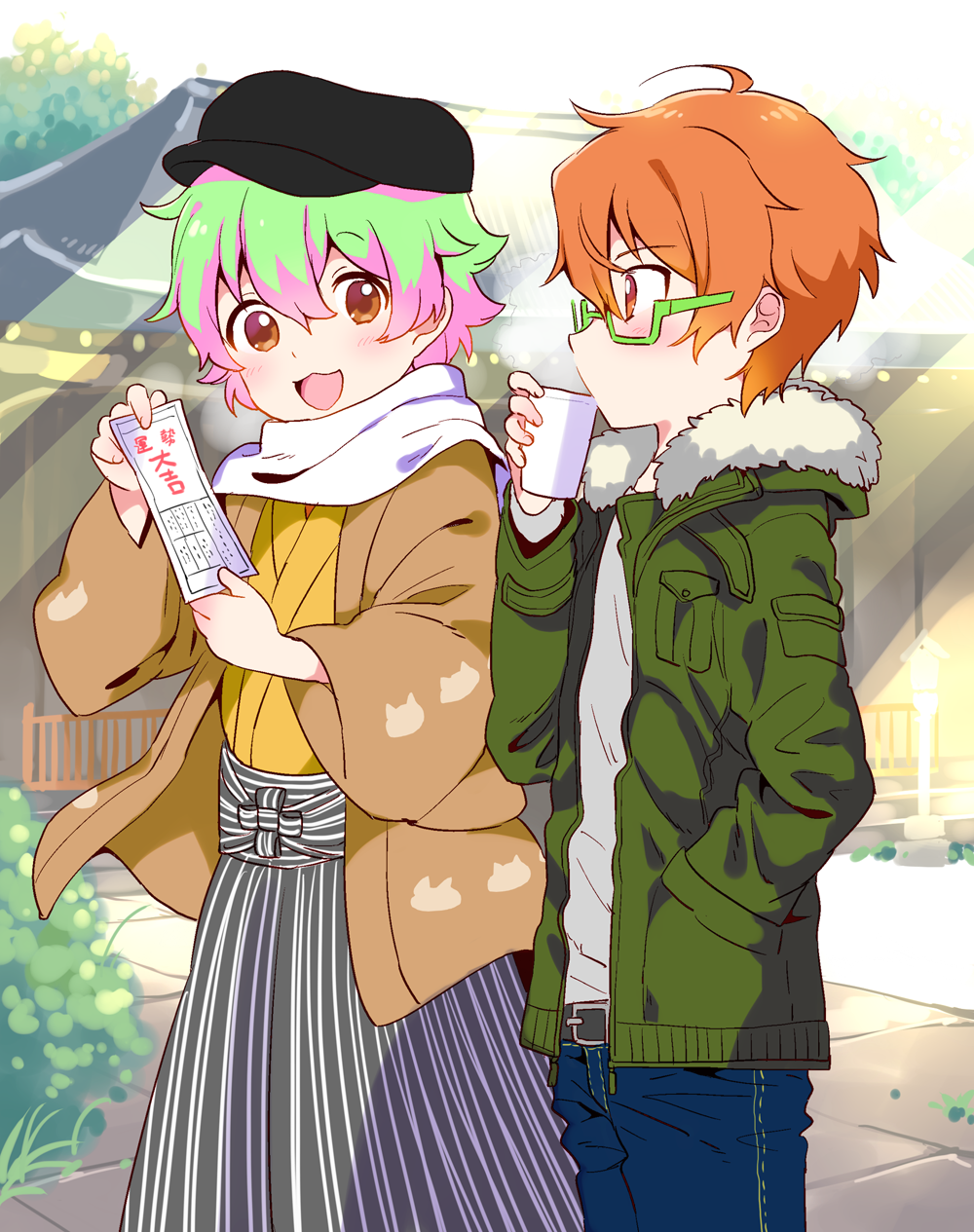 10s, 2boys, :3, ahoge, aoi_kyosuke, bad_id, bad_pixiv_id, blush