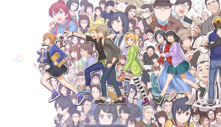 10s, 6+boys, 6+girls, absolutely_everyone, akane_(exodus!), alpine_(exodus!), andou_tsubaki, ankle_boots