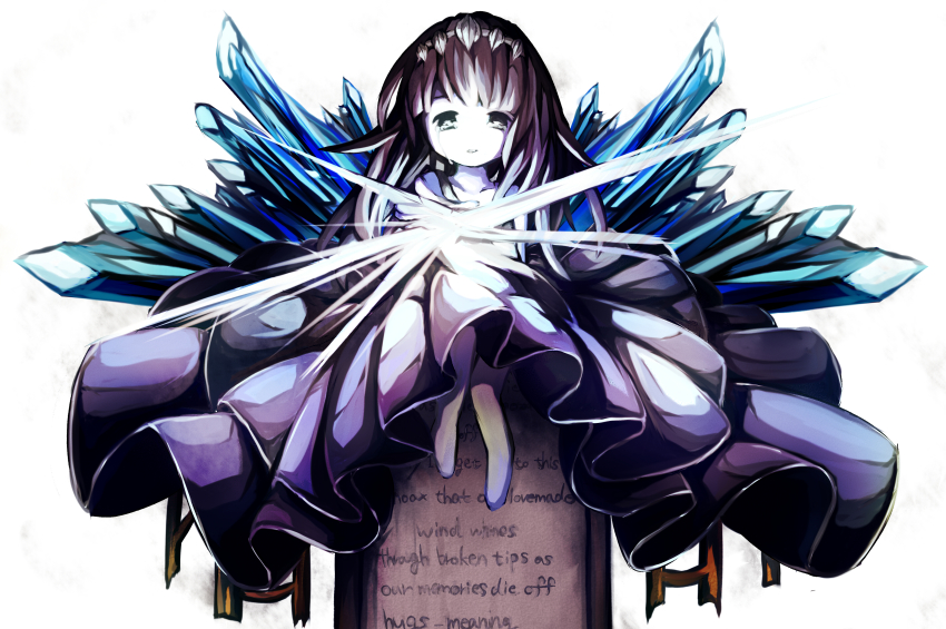 1girl, absurdres, alice_(deemo), bad_id, bad_pixiv_id, barefoot, chibi, crystal
