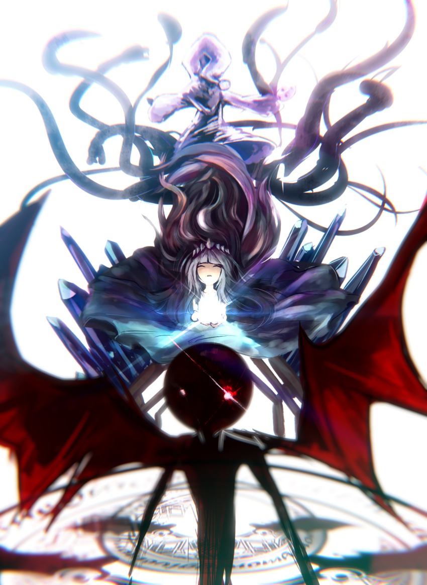 2girls, crown, deemo, deemo_(character), dress, entrance_(deemo), alice_(deemo), highres
