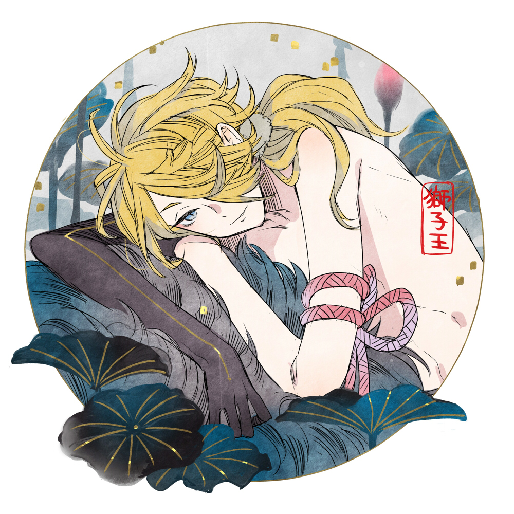 10s, 1boy, asymmetrical_gloves, bad_id, bad_pixiv_id, black_gloves, blonde_hair, blue_eyes