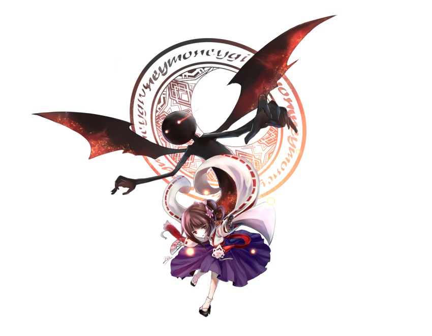 1girl, brown_hair, deemo, deemo_(character), entrance_(deemo), alice_(deemo), hair_up, japanese_clothes