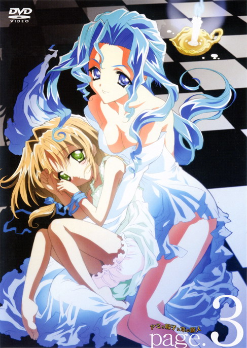 00s, 2girls, artbook, barefoot, bloomers, blue_eyes, blue_hair, breasts