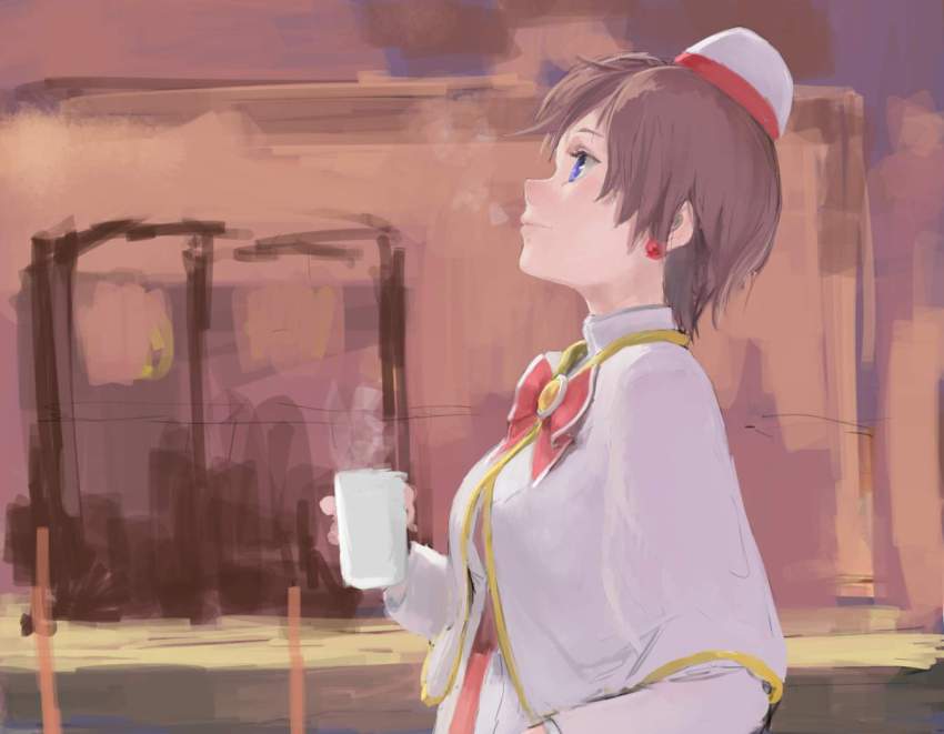 00s, 1girl, aria_(manga), ayumi_k_jasmine, blue_eyes, bow, breath, brown_hair