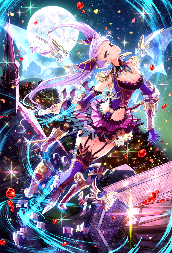 1girl, bad_id, bad_pixiv_id, breasts, cleavage, elbow_gloves, epaulettes, female_focus