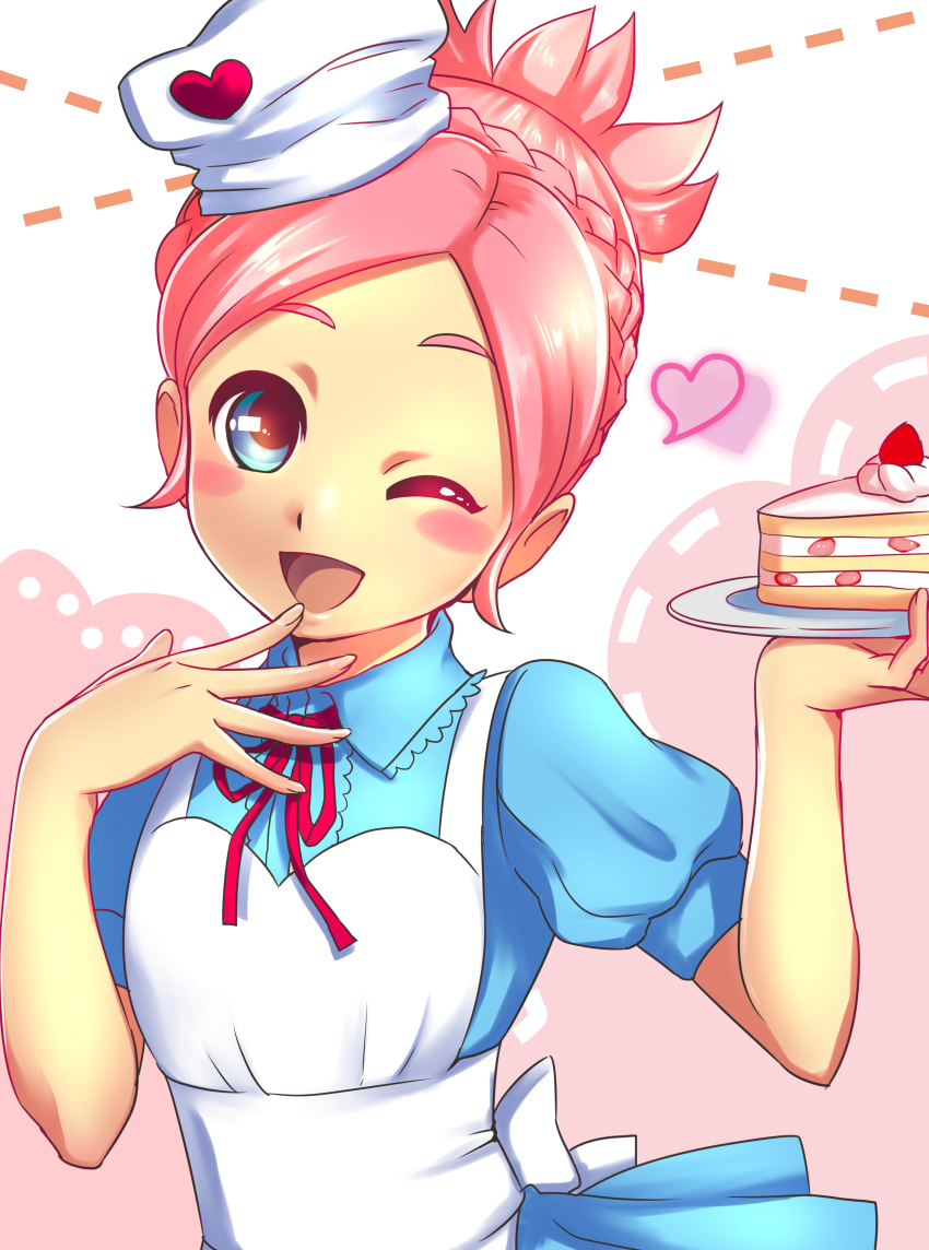 10s, 1girl, absurdres, apron, bad_id, bad_pixiv_id, blue_eyes, blush