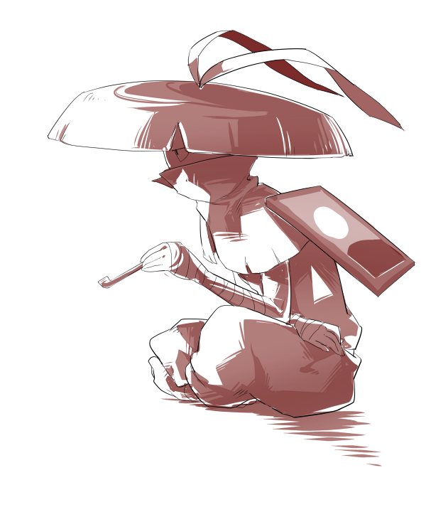 10s, 1boy, bad_id, bad_pixiv_id, bandages, full_body, hat, indian_style