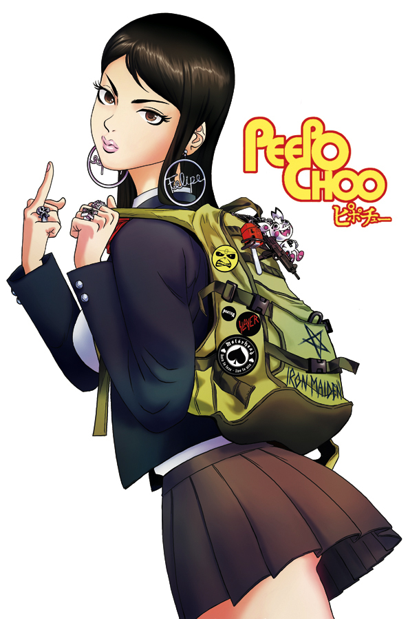 1girl, artist_name, backpack, badge, bag, bag_charm, black_hair, blazer