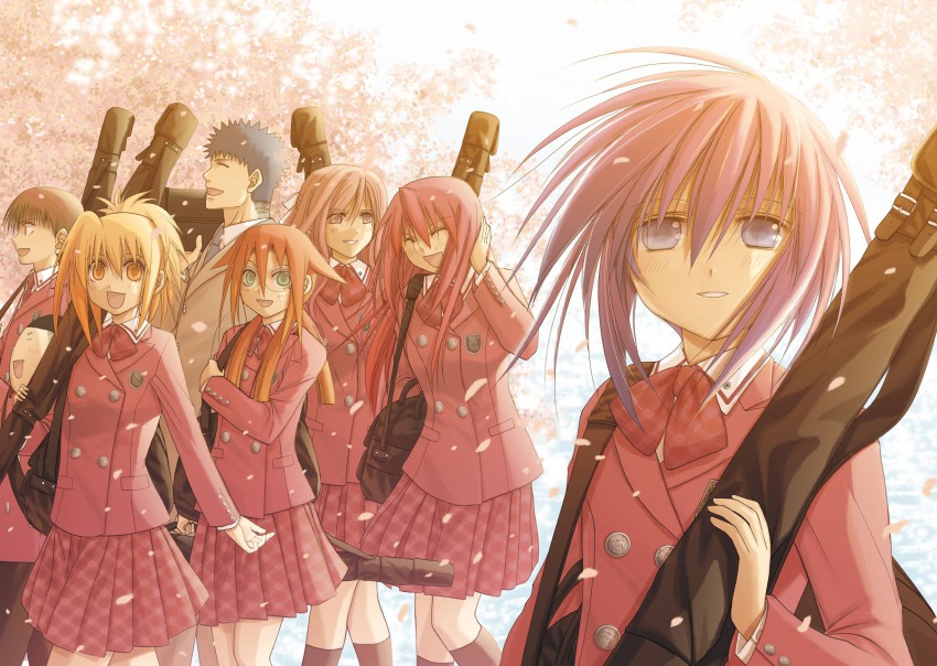 3boys, 5girls, azuma_satori, bamboo_blade, blonde_hair, brown_hair, chiba_kirino, eiga_danjuurou