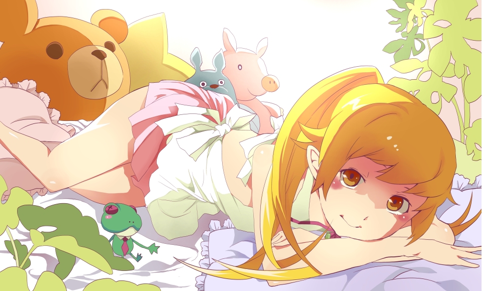 1girl, blonde_hair, female_focus, hanako-0001, long_hair, monogatari_(series), oshino_shinobu, pointy_ears