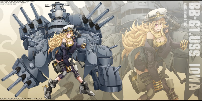 10s, 16-inch/50-caliber_mark_7_gun, 1girl, 5-inch/38-caliber_mark_12_gun, absurdres, artillery, blonde_hair, breasts