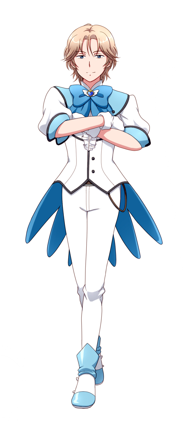 10s, 1boy, binan_koukou_chikyuu_bouei-bu_love!, blonde_hair, full_body, gloves, highres, hoshizukuyo