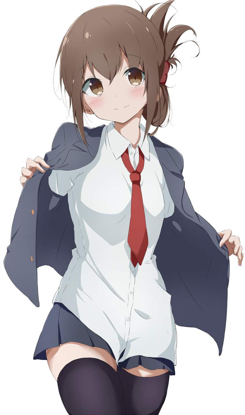 10s, 1girl, alternate_costume, brown_eyes, brown_hair, female_focus, folded_ponytail, highres