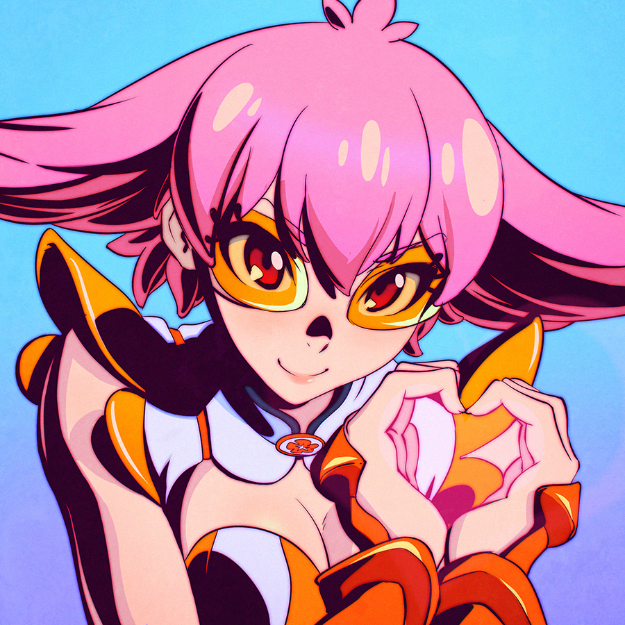 10s, 1girl, blue_background, bracelet, breasts, cleavage, cleavage_cutout, clothing_cutout