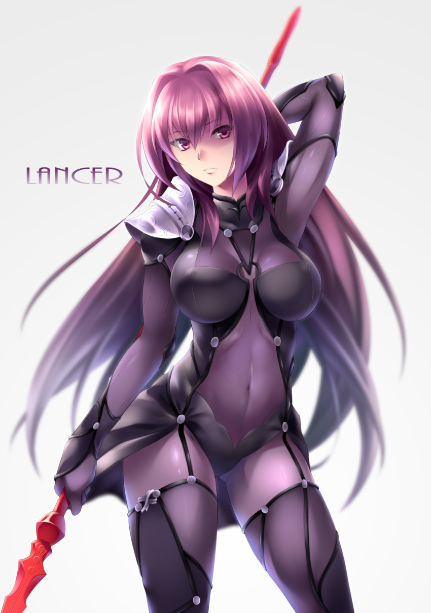 1girl, bodysuit, breasts, character_name, covered_erect_nipples, covered_navel, fate/grand_order, fate_(series)