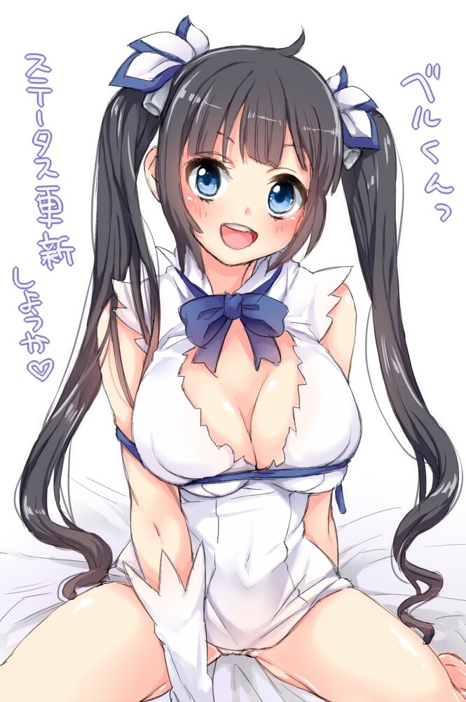 10s, 1girl, bad_id, bad_pixiv_id, black_hair, blue_eyes, breasts, cleavage
