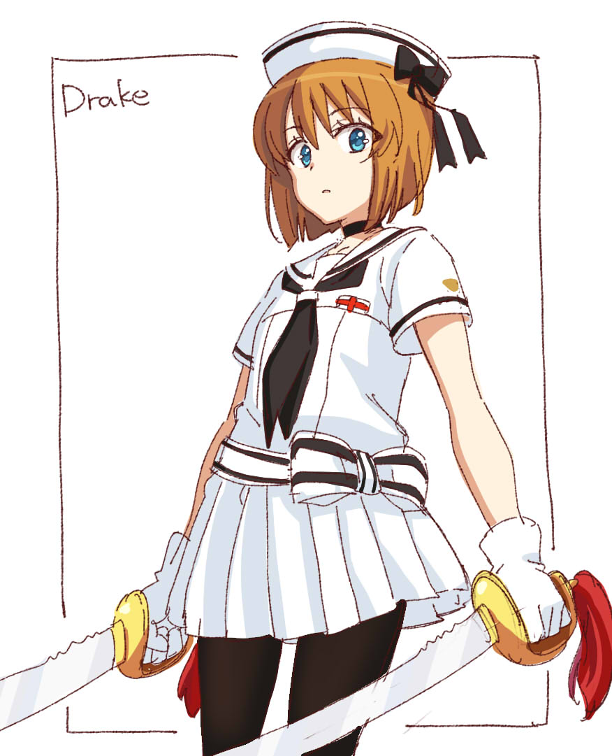 1girl, bad_id, bad_nicoseiga_id, black_pantyhose, blue_eyes, bow, brown_hair, character_name