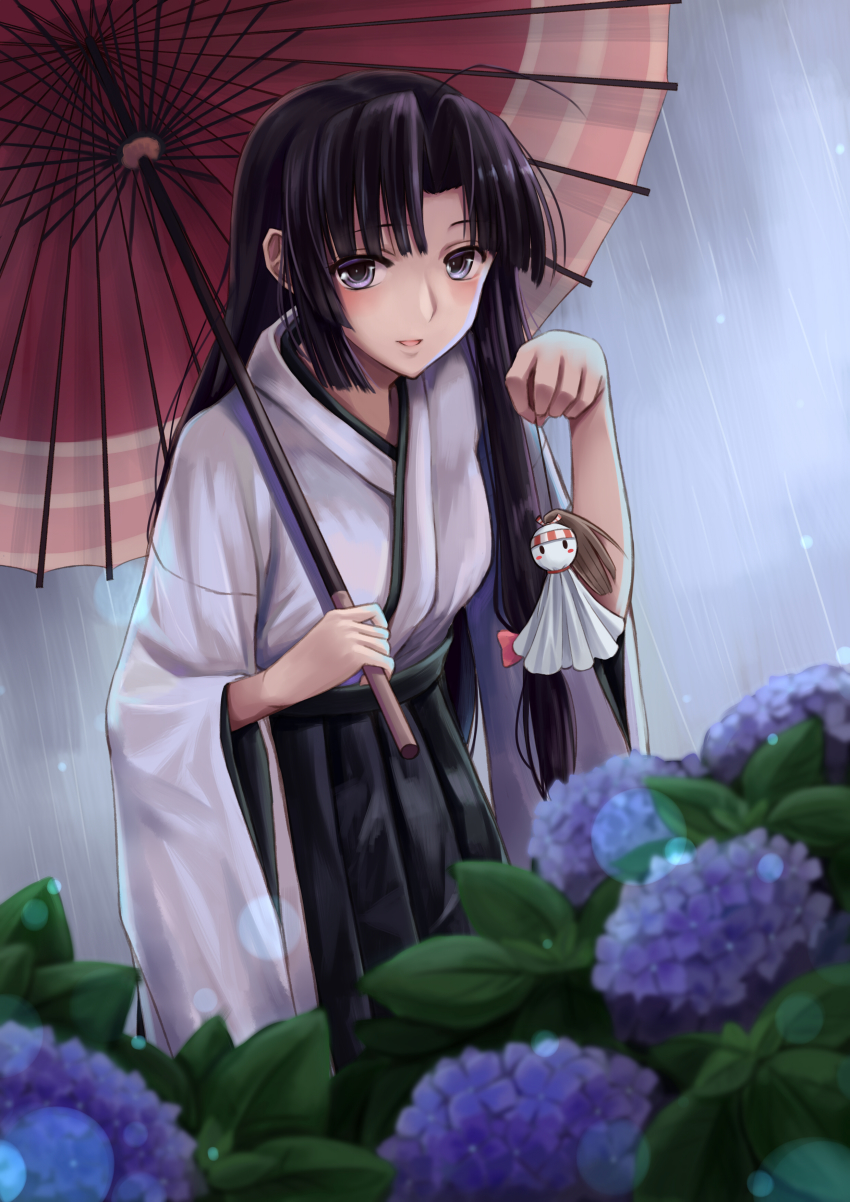 10s, 1girl, absurdres, black_eyes, black_skirt, female_focus, flower, gradient_background