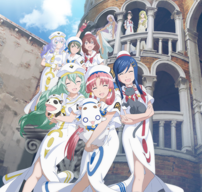 00s, 6+girls, :d, ^_^, aged_up, aika_granzchesta, aino_ai, akira_ferrari