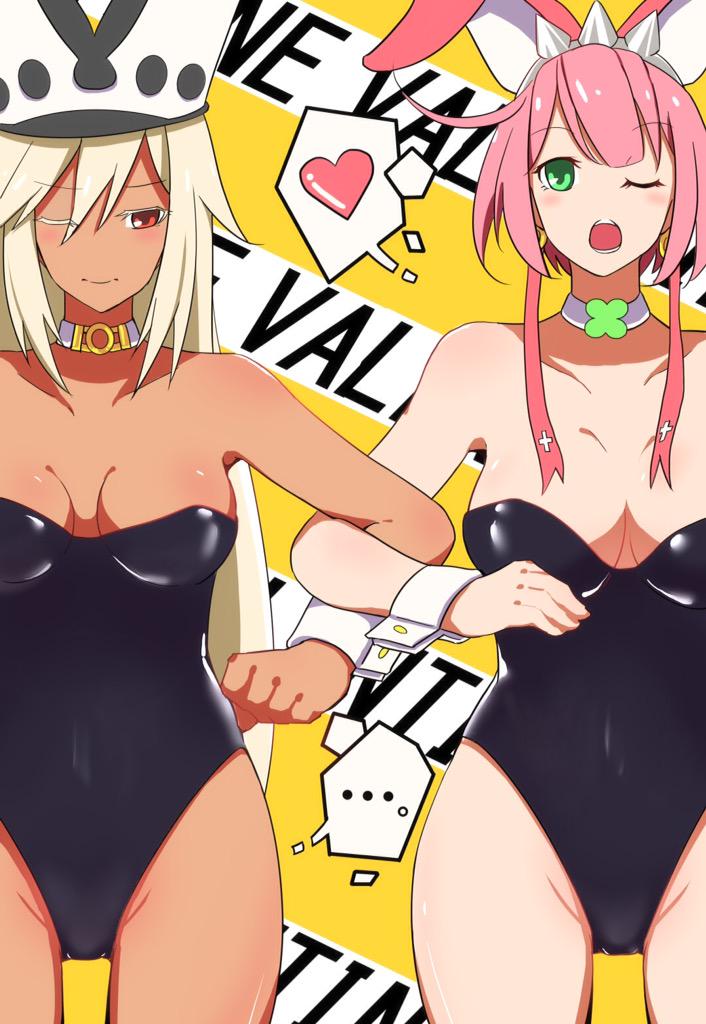 ..., 2girls, ahoge, animal_ears, bad_id, bad_twitter_id, bare_arms, bare_shoulders