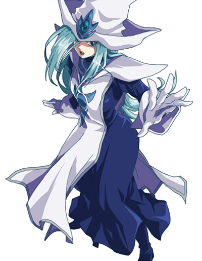 1girl, azm, bad_id, bad_pixiv_id, blue_eyes, blue_hair, boots, breasts, dress, duel_monster, female_focus, gloves, hat, long_hair, matching_hair/eyes, silent_magician, silver_hair, simple_background, solo, wizard_hat, yu-gi-oh!