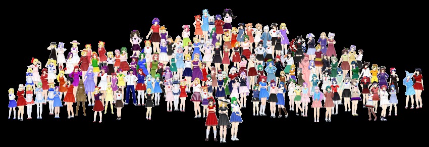 3d, 4chan, 6+girls, absolutely_everyone, achi_cirno, aki_minoriko, aki_shizuha, alice_margatroid
