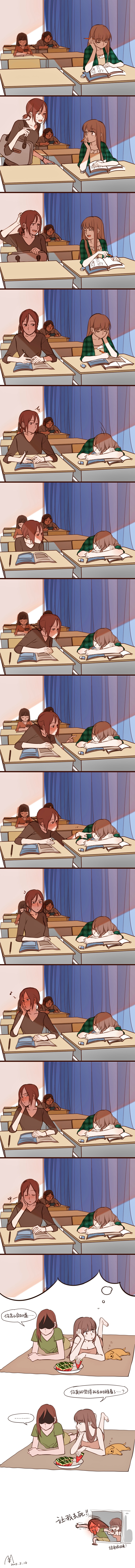 1boy, 3girls, absurdres, blush, comic, highres, long_image, magan_and_danai