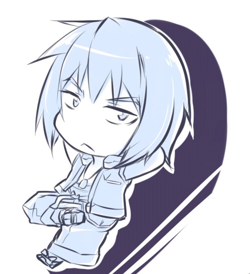 1boy, chibi, chris1026, kyoukaisenjou_no_horizon, male_focus, monochrome, noriki, solo