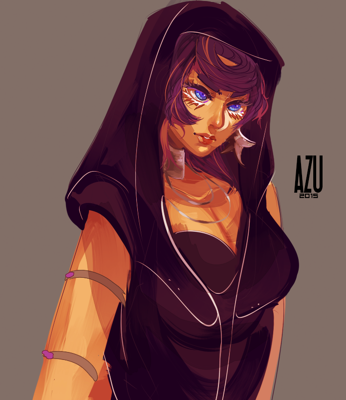 10s, 1girl, alternate_costume, azubelle, blue_eyes, breasts, dark-skinned_female, dark_skin