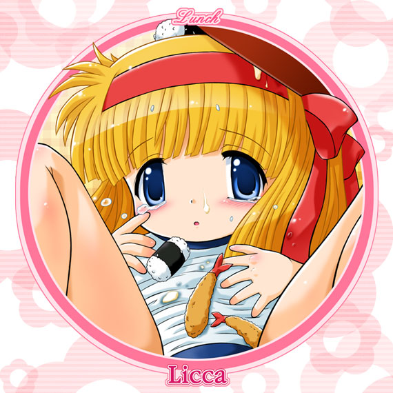 1990s_(style), 1girl, :o, blonde_hair, blue_eyes, blunt_bangs, blush, bowl