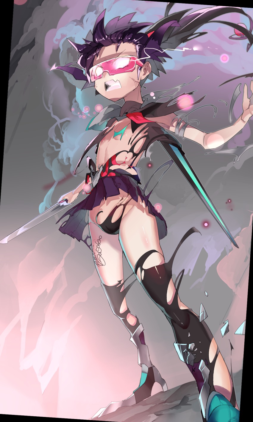 1girl, bad_id, bad_pixiv_id, black_hair, convenient_censoring, dark_rebellion_xyz_dragon, e_volution, female_focus