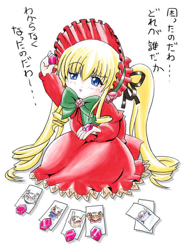 00s, blonde_hair, blue_eyes, imai_kazunari, rosa_mystica, rozen_maiden, shinku, simple_background